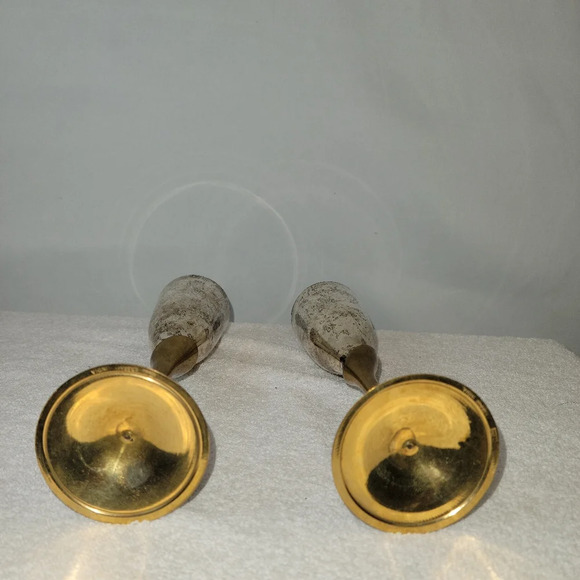 Antique Champagne Flute Glasses S. P. Brass India Brass Copper - Picture 9 of 13